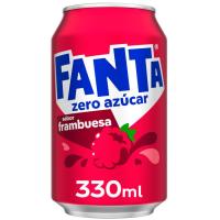 Refresco sin azúcar sabor frambuesa FANTA, lata 33 cl Refresco sin azúcar sabor frambuesa FANTA, lata 33 cl