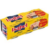 Atun en aceite de girasol ISABEL, pack 6x65 g