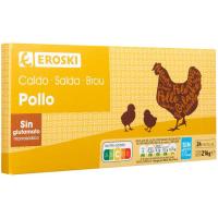 Caldo de pollo EROSKI, 24 pastillas, caja 216 g