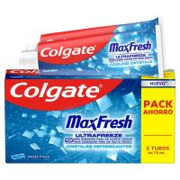 Dentífrico duplo COLGATE Max Fresh, pack 2x75 ml Dentífrico duplo COLGATE Max Fresh, pack 2x75 ml