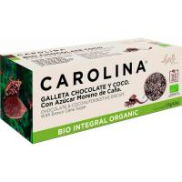 Galleta Bio integral chocolate y coco CAROLINA, caja 135 g Galleta Bio integral chocolate y coco CAROLINA, caja 135 g