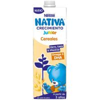 Leche de crecimiento junior 2+ cereales NESTLÉ, brik 1 litro Leche de crecimiento junior 2+ cereales NESTLÉ, brik 1 litro