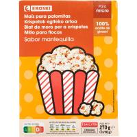 Palomitas para microondas sabor mantequilla EROSKI, pack 3x90 g Palomitas para microondas sabor mantequilla EROSKI, pack 3x90 g