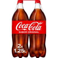 Refresco de cola COCA COLA, pack 2x1,25 litros Refresco de cola COCA COLA, pack 2x1,25 litros