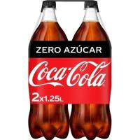 Refresco de cola sin azúcar COCA COLA, pack 2x1,25 litros Refresco de cola sin azúcar COCA COLA, pack 2x1,25 litros