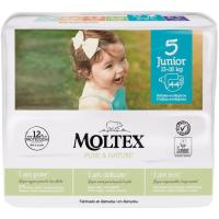 Pañal 13-18 kg Talla 5 MOLTEX Pure&Nature, paquete 44 uds Pañal 13-18 kg Talla 5 MOLTEX Pure&Nature, paquete 44 uds