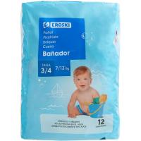 Pañal bañador 7-13 kg Talla 3-4 EROSKI, paquete 12 uds Pañal bañador 7-13 kg Talla 3-4 EROSKI, paquete 12 uds