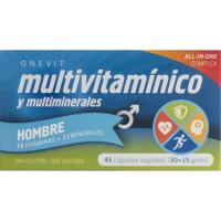 Multivitamínico vegetal para hombre ONEVIT, bote 30+15 cápsulas