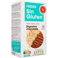 Galeta digestive amb sola de xocolata drena s/g EROSKI, 165 g