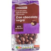 Cacauets amb xocolata negra EROSKI, bossa 150 g Cacauets amb xocolata negra EROSKI, bossa 150 g