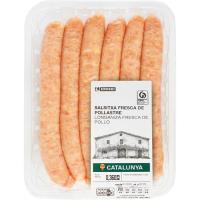 Longaniza de pollo EROSKI, 6 uds, bandeja 360 g