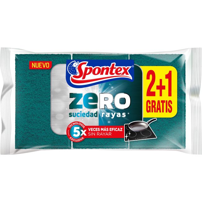 Estropajo zero suciedad SPONTEX, pack 3 uds Estropajo zero suciedad SPONTEX, pack 3 uds