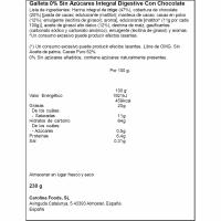 Galeta xoco sense sucre digestive integral CAROLINA, caixa 230 g