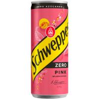 Tónica pink SCHWEPPES ZERO, lata 33 cl Tónica pink SCHWEPPES ZERO, lata 33 cl