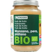 Tarrito de manzana, plátano y pera EROSKI BIO, tarro 200 g Tarrito de manzana, plátano y pera EROSKI BIO, tarro 200 g