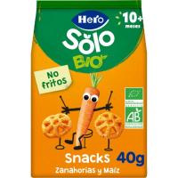 Snack ecológico de zanahoria y maíz HERO, bolsa 40 g Snack ecológico de zanahoria y maíz HERO, bolsa 40 g