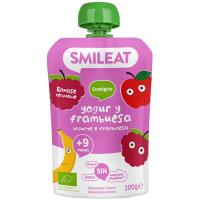 Bolsita de yogur y frambuesa bio SMILEAT, doypack 100 g Bolsita de yogur y frambuesa bio SMILEAT, doypack 100 g
