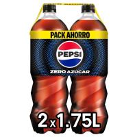 Refresco de cola sin azúcar PEPSI ZERO, pack 2x1,75 litros Refresco de cola sin azúcar PEPSI ZERO, pack 2x1,75 litros