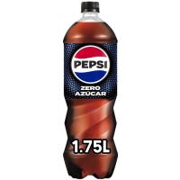 Refresco de cola sin azúcar PEPSI ZERO, botella 1,75 litros Refresco de cola sin azúcar PEPSI ZERO, botella 1,75 litros