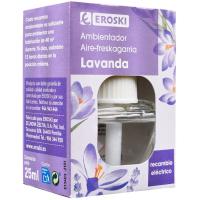 Ambientador eléctrico lavanda EROSKI, recambio 1 ud