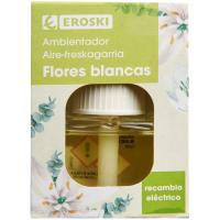 Ambientador elèctric flors blanques EROSKI, recanvi 1 u. Ambientador elèctric flors blanques EROSKI, recanvi 1 u.