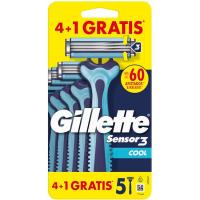 Maquinilla desechable GILLETTE SENSOR 3 COOL, pack 4+1 ud
