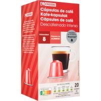 Cafè descafeïnat EROSKI, caixa 20 monodosis