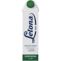 Leche semidesnatada UHT LETONA, brik 1 litro Leche semidesnatada UHT LETONA, brik 1 litro