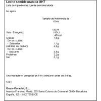 Leche semidesnatada UHT LETONA, brik 1 litro