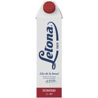 Leche desnatada UHT LETONA, brik 1 litro