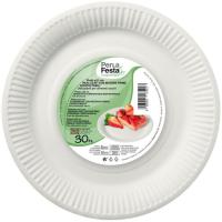 Plat de cartó compostable 23 cm Perla Festa, pack 30 u
