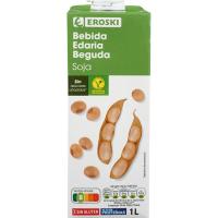 Beguda de soia EROSKI, brik 1 litre Beguda de soia EROSKI, brik 1 litre
