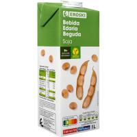 Beguda de soia EROSKI, brik 1 litre