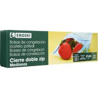 Bolsa de congelacion zip 27x28 EROSKI, caja 15 uds