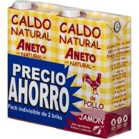 Brou de pollastre amb pernil ANETO, pack 2x1 litre