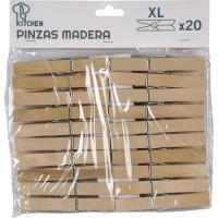 Pinces de fusta XL KITCHEN, pack 20 u