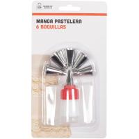Manga pastissera amb sis filtres per a decorar MARKET SUPREM, blister 1+6 u