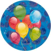 Plat de cartó compostable decoració globosGABBIANO, 23 cm, pack 8 u