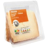 Queso de oveja curado EROSKI, cuña cortada 250 g