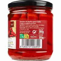 Pebrot de piquillo sencer EROSKI, flascó 350 g