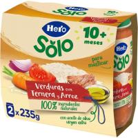 Potet de verdures, vedella i arròs HERO, pack 2x235 g