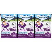 Llet semidesnatada sense lactosa ASTURIANA, pack 3x200 ml