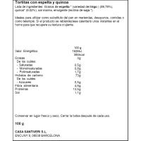 Coca espelta i quinoa bio SANTIVERI, 100 g