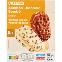 Mini bombón choco-cookie-vainilla-macademia EROSKI, caja 300 ml Mini bombón choco-cookie-vainilla-macademia EROSKI, caja 300 ml