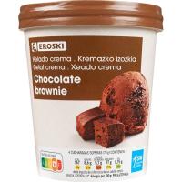 Helado de chocolate brownie EROSKI, tarrina 500 ml Helado de chocolate brownie EROSKI, tarrina 500 ml