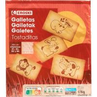 Galletas tostaditas EROSKI, pack 3x225 g Galletas tostaditas EROSKI, pack 3x225 g