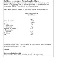 Brou de verdures ecològic PEDRO LUIS, ampolla 750 ml