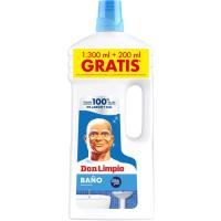 Limpiador líquido baño DON LIMPIO, garrafa 1,3+0,2 litros Limpiador líquido baño DON LIMPIO, garrafa 1,3+0,2 litros