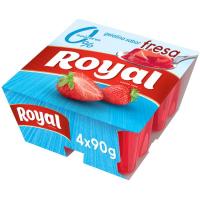 Gelatina sabor fresa 0% ROYAL, pack 4x90 g Gelatina sabor fresa 0% ROYAL, pack 4x90 g
