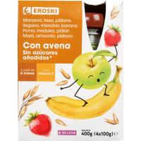 Bosseta de fruites amb civada EROSKI, pack 4x100 ml Bosseta de fruites amb civada EROSKI, pack 4x100 ml